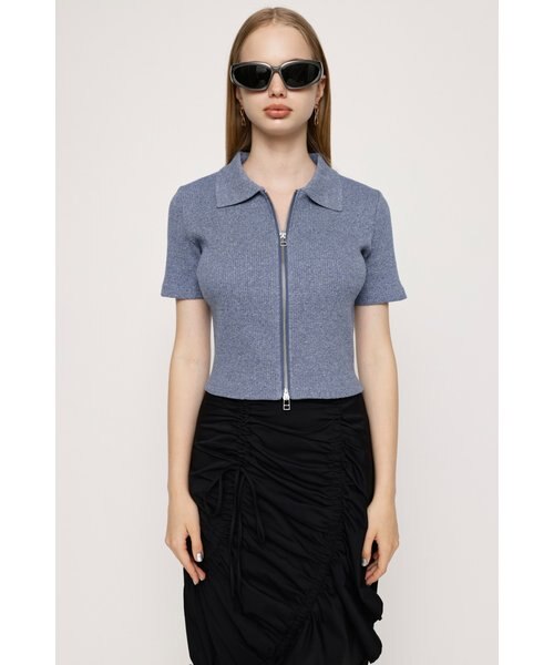 ピッピ ZIP UP CUT RIB トップス｜スライの通販｜&mall（アンドモール