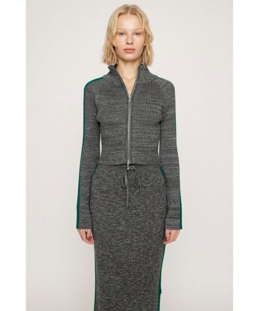 KNIT TRACK BLOCKING トップス