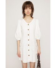 V NECK DENIM ショートワンピース