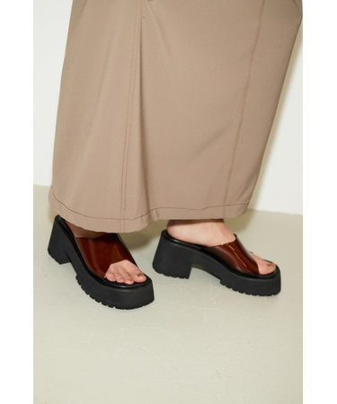 【THROW】SQUARE TOE PLAT FORM サンダル