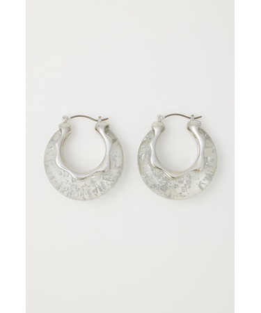 CLEAR GLITTER  HOOP ピアス
