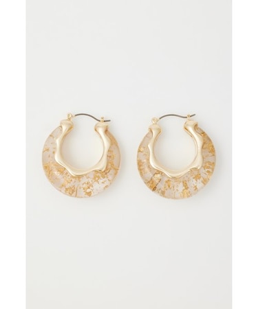 CLEAR GLITTER  HOOP ピアス