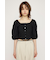 FRONT BUTTON LACE PUFF トップス