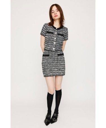 KNIT TWEED ショートスカート