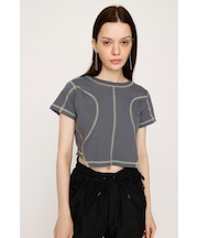 BI COLOR STITCH CROP Tシャツ