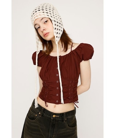 FRONT LACE UP ブラウス
