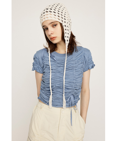 DRAWSTRING GATHER トップス