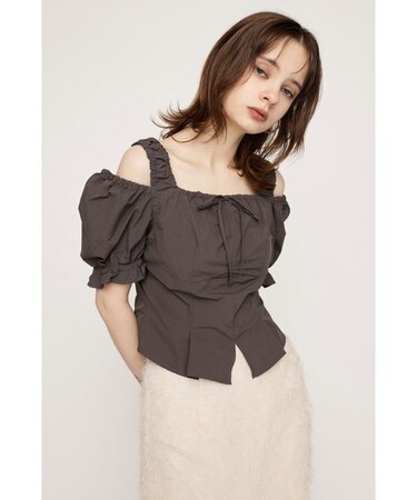 SHOULDER OPEN SQ PUFF トップス