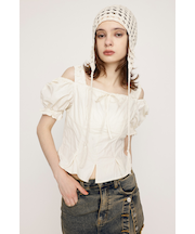SHOULDER OPEN SQ PUFF トップス