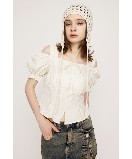 SHOULDER OPEN SQ PUFF トップス
