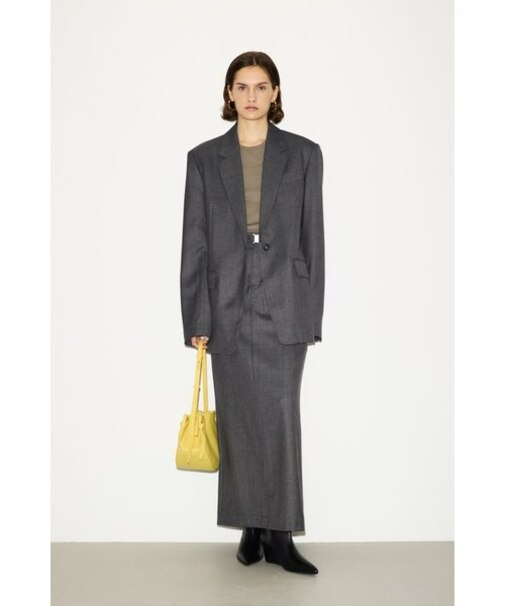 【THROW】MANNISH BELTED I LINE ロングスカート