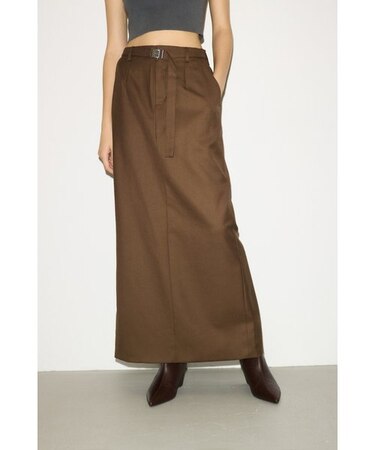 【THROW】MANNISH BELTED I LINE ロングスカート