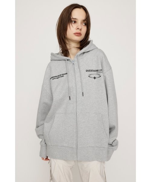 SLY フロント ジップ プリント フーディ パーカー 新品タグ付き FRONT ZIP PRINT HOODIE｜スライの通販｜&mall（アンドモール）三井