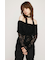 OFF SHOULDER CUT LACE トップス