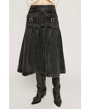 L／W OVER DYE PLEATS ミドルスカート