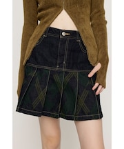 J／W PRINT CHECK ショートスカート