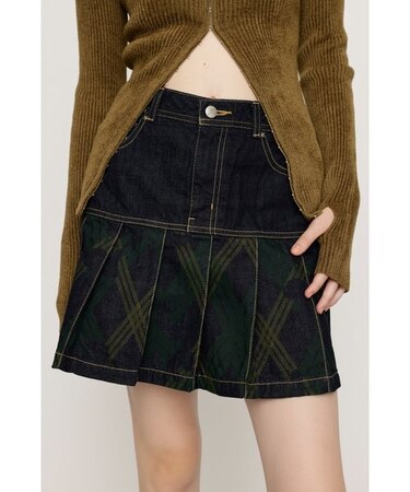 J／W PRINT CHECK ショートスカート