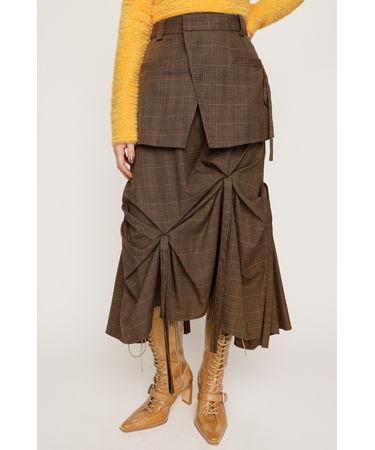 LAYERED TUCK RIBBON スカート