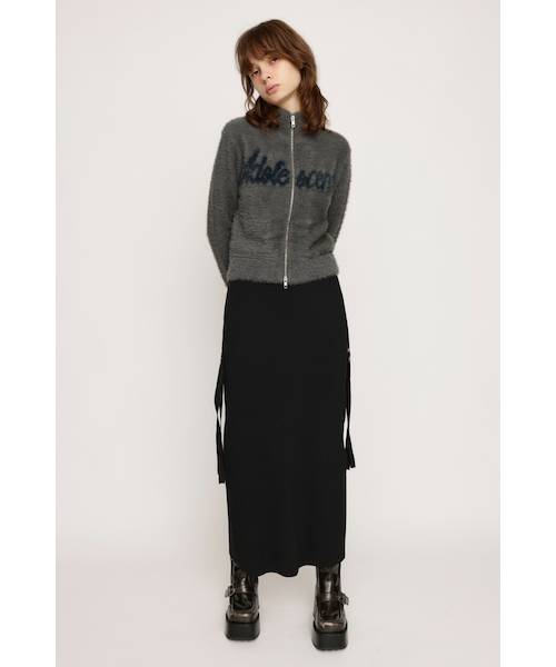[RONRON] RIBBON SCOTCH LAYERED KNIT LAP スカート★新作★ RIBBON SCOTCH LAYERED KNIT LAP SKIRT IVORY - RONRON 론론