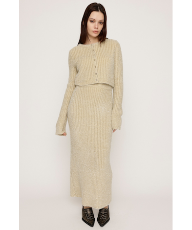 GLITTER KNIT ロングスカート