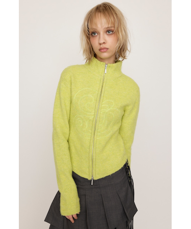 EMBROIDERY ZIP UP トップス