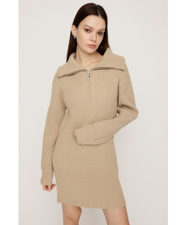 BIG COLLAR HALF ZIP ショートワンピース