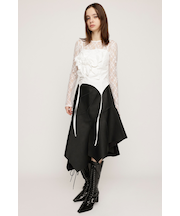RANDOM HEM F／LEATHER ミディアムスカート