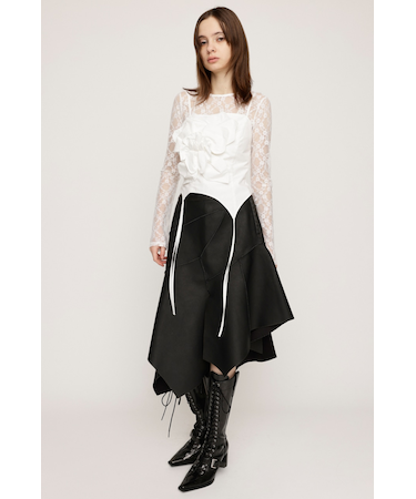 RANDOM HEM F／LEATHER ミディアムスカート