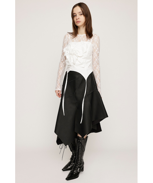 RANDOM HEM F／LEATHER ミディアムスカート