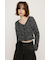 TAPE YARN SLANT NECK カーディガン