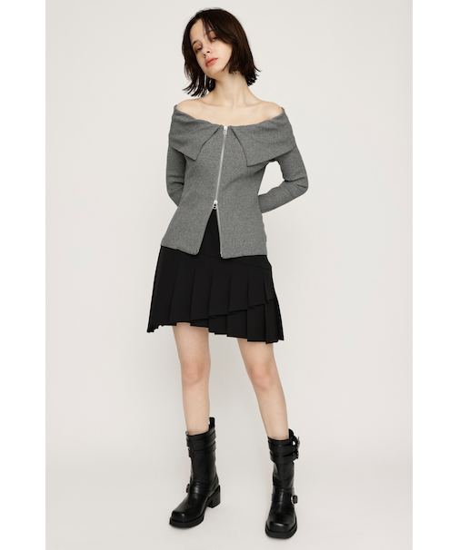 RANDOM HEM PLEATS ショートスカート