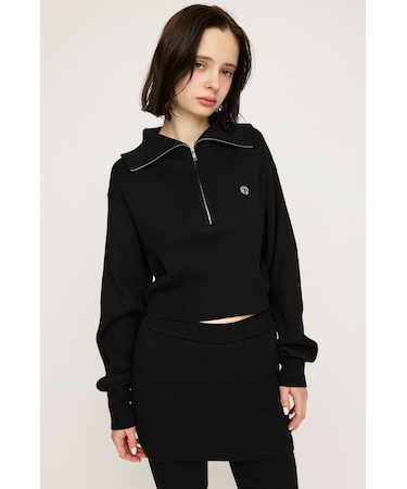 FRONT ZIP KNIT トップス