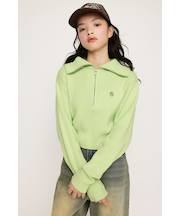 FRONT ZIP KNIT トップス