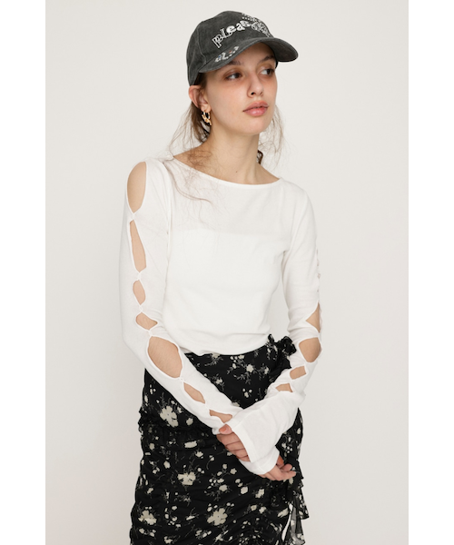HOLE DESIGN CUT トップス｜スライの通販｜&mall（アンドモール