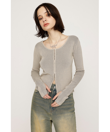 FRONT HOOK RIB トップス