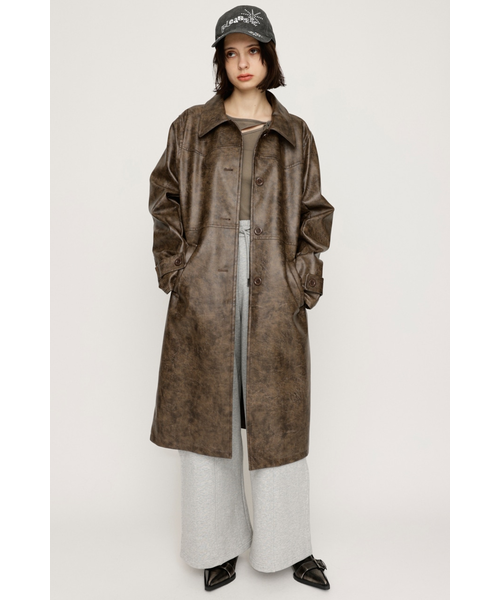 LEOPARD F／FUR FRONT HOOK コート｜スライの通販｜&mall（アンド