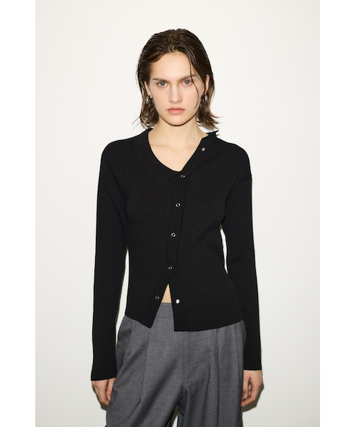 【THROW】ONE SHOULDER SLANT BUTTON トップス