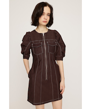 BICOLOR STITCH ショートワンピース