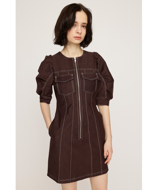 BICOLOR STITCH ショートワンピース