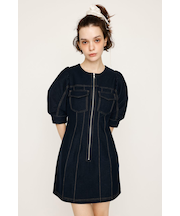 BICOLOR STITCH ショートワンピース