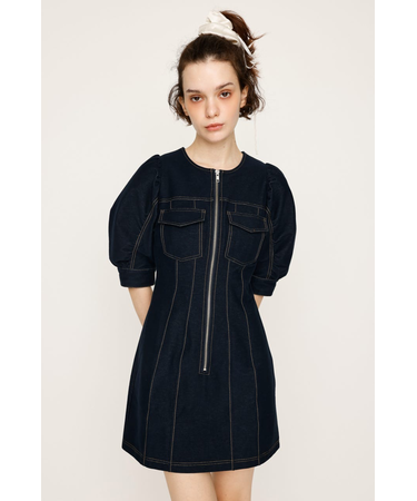 BICOLOR STITCH ショートワンピース