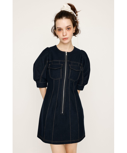 BICOLOR STITCH ショートワンピース