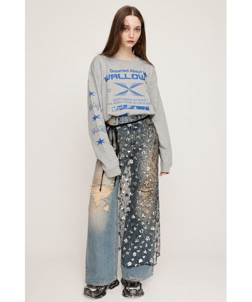 CREW NECK PRINT トップス
