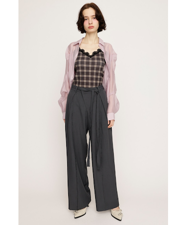 CENTER TAPE TUCKED TROUSERS