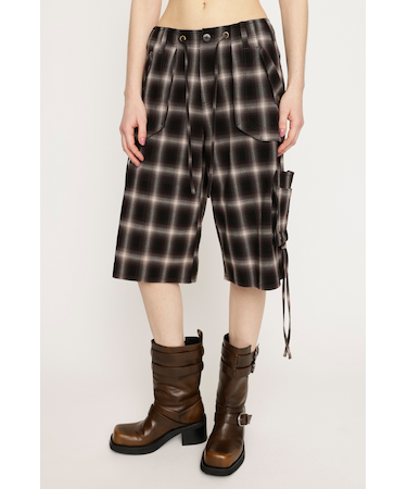 DAMAGE LACE CHECK MIDDLE パンツ