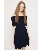 OFF SHOULDER RIB KNIT ショートワンピース