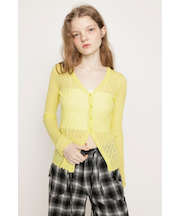 CROCHET SLANT BUTTON カーディガン