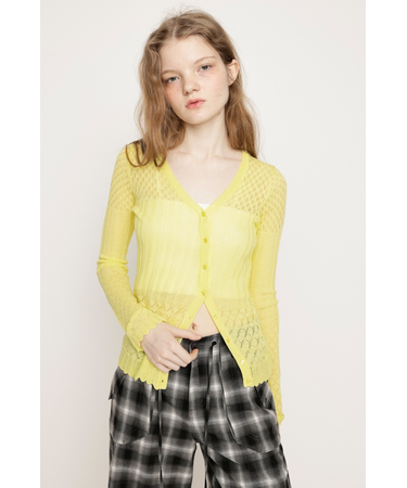 CROCHET SLANT BUTTON カーディガン