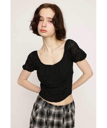 PUFF SLEEVE GATHER CUT トップス