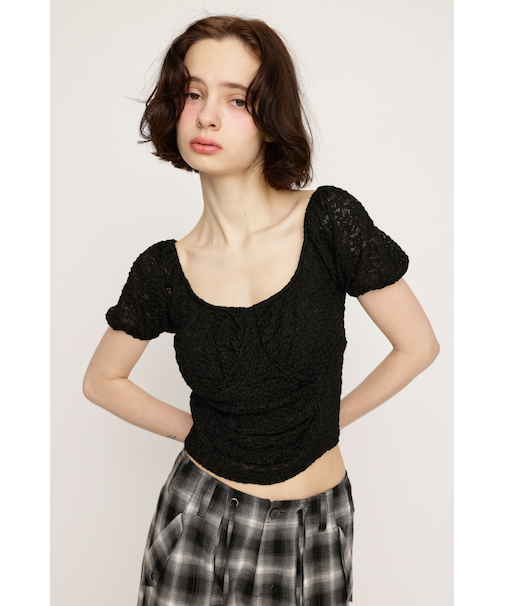 PUFF SLEEVE GATHER CUT トップス